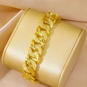 Pulsera de Oro 24K AU999 para Hombre, Diseño Trenzado de 15mm - Dominio Masculino 1