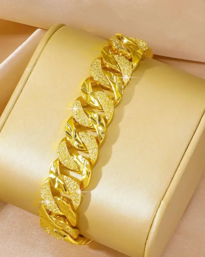 Pulsera de Oro 24K AU999 para Hombre, Diseño Trenzado de 15mm - Dominio Masculino 1