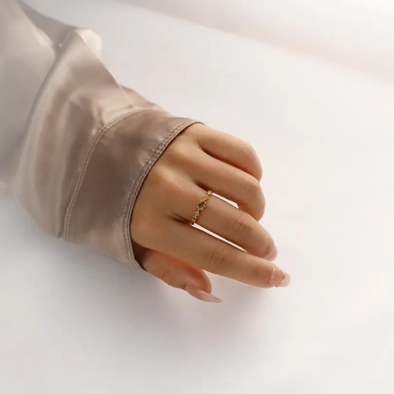 Anillo de plata de ley S925 para mujer: circón de arte brillante con incrustaciones, chapado en oro de 18 quilates, joyería de regalo elegante 3
