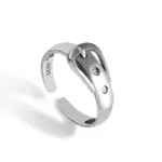 Cinturón de plata de ley 925 ​ Anillos ajustables joyería de compromiso de boda para mujer accesorios 1