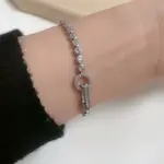 100% Plata de Ley 925 crear moissanita fiesta moda mujer pulsera de cadena joyería de Boutique anillo de boda 6