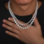 Iced Out-collar de plata de ley 925 con forma de nariz de cerdo para hombre y mujer, cadena de 6-10mm, ajuste de punta, pulsera de moissanita, joyería de rapero de Hip Hop 6