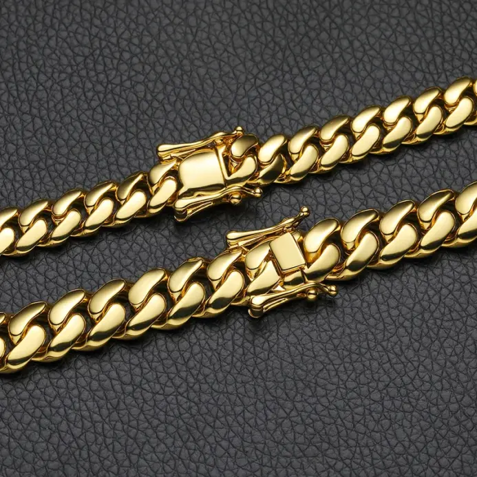 Pulsera de lujo para hombre, oro puro 24K 9999, oro real, ancho, 10mm, 12mm, 14mm, cadena cubana brillante, hebilla de mariposa 2