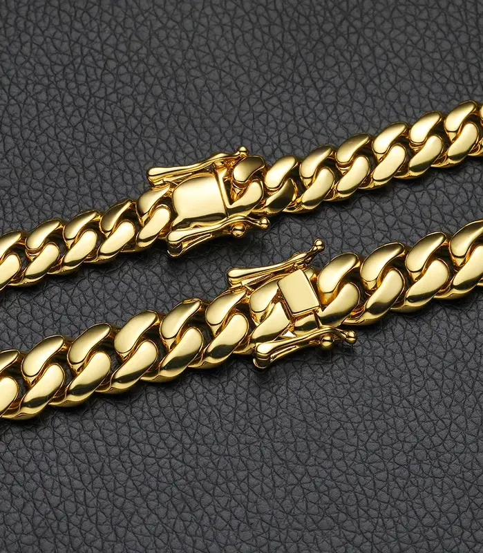 Pulsera de lujo para hombre, oro puro 24K 9999, oro real, ancho, 10mm, 12mm, 14mm, cadena cubana brillante, hebilla de mariposa 2