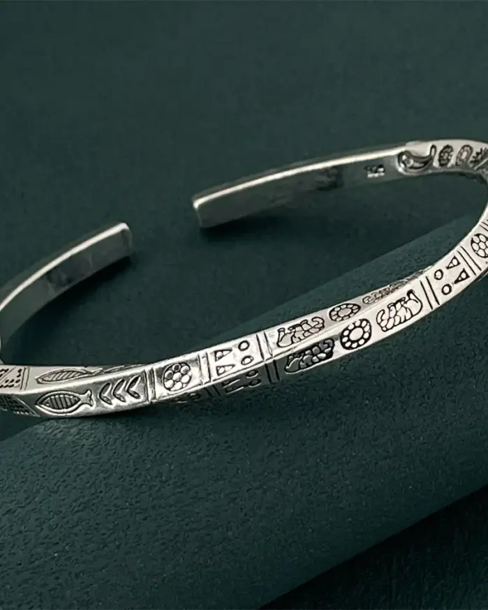 🌿 Brazalete "Nature's Totem" – Plata de Ley .925 Abierta 2
