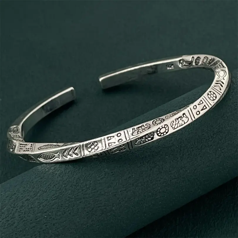 🌿 Brazalete "Nature's Totem" – Plata de Ley .925 Abierta 2