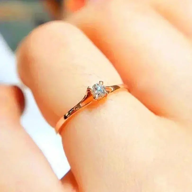 Anillos de boda minimalistas para mujer con circonita cúbica de 4MM, accesorio Simple y elegante para dedo femenino, bandas de compromiso, joyería 5