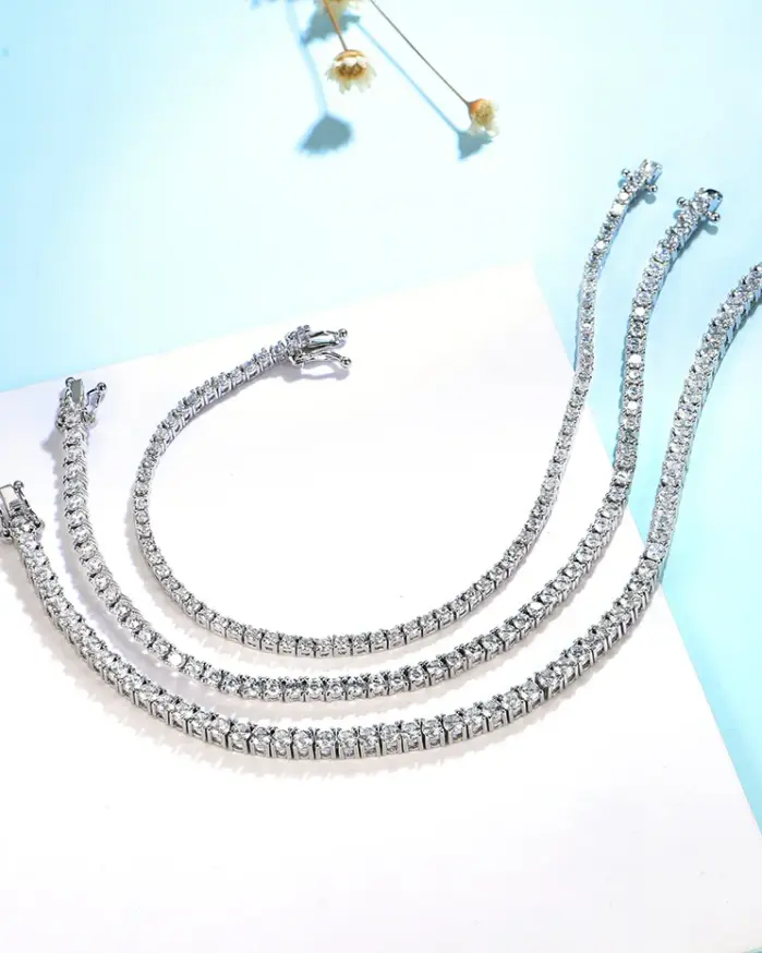 Kuololit Lab Grown Diamonds Pulseras para Mujeres Hombres 14K 10K 585 Pulsera de Tenis de Oro Sólido Compromiso Clásico Navidad 2
