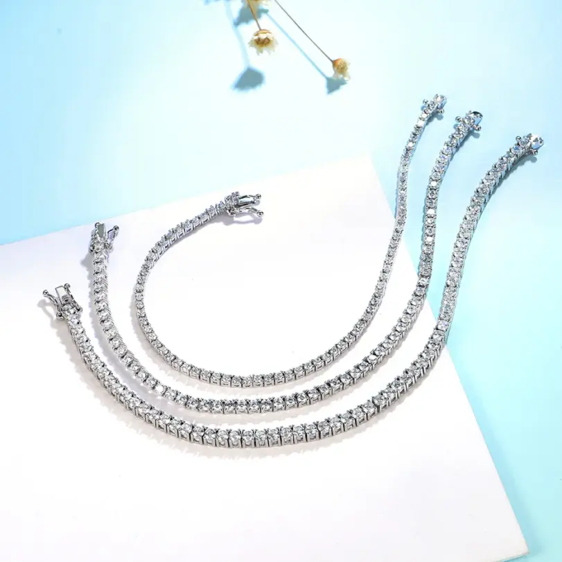 Kuololit Lab Grown Diamonds Pulseras para Mujeres Hombres 14K 10K 585 Pulsera de Tenis de Oro Sólido Compromiso Clásico Navidad 2