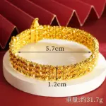 Pulsera de lujo de oro puro 24K 9999 con cuentas de oro real para mujer, pulsera de discoteca multicapa 6