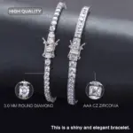 Pulseras de tenis TKJ Pulseira 925 Cluster de plata esterlina 3mm CZ Zircon para mujer joyería chica regalo para amiga Pulseras pulsera 2
