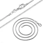 Collar de plata de ley 925 para mujer, joyería de plata de moda, cadena de serpiente, collar de 1mm, 16, 18, 20, 22 y 24 6