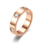 Anillo de diamante clásico de acero inoxidable unisex, accesorio de moda para hombres y mujeres, joyería de regalo, tamaño 5-11 6
