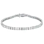 Pulsera de tenis de moda de marca, pulseras de boda de fiesta rellenas de oro blanco con circonita cúbica AAAA de corte princesa para mujeres y hombres, joyería 1