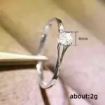 Huitan-anillos de boda minimalistas para mujer, con circonita cúbica de 4MM, accesorio Simple y elegante para dedo femenino, bandas de compromiso, joyería 6