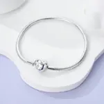 Pulseras de plata de ley 925 con forma de corazón de melocotón para mujer, pulseras de tierra con forma de estrella, Luna, avión, dijes DIY, joyería de fiesta 6