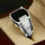 ⬛ Anillo "Dark Mirror Sovereign" – Estilo Retro Étnico Dominante 3
