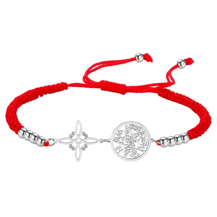 🛡️ Pulsera "Doble Protección" – Nudo de Bruja & Tetragrammatón 2