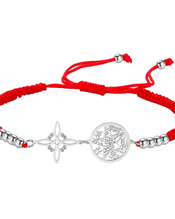 🛡️ Pulsera "Doble Protección" – Nudo de Bruja & Tetragrammatón 2