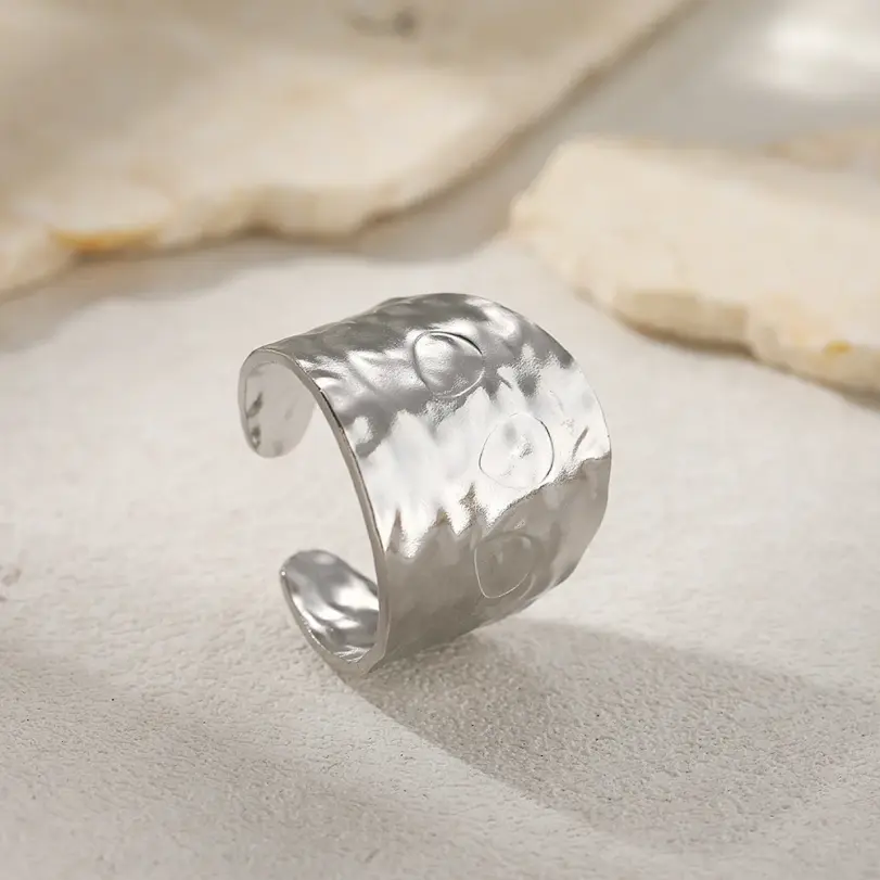 2025 anillos de acero inoxidable minimalista geométrico entrelazado anillo abierto ajustable anillo atmosférico de moda para mujer joyería nueva 6