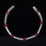 pulsera de tenis de rubí cultivada en laboratorio de BALLET para mujer, brazalete de piedra natal de Plata de Ley 925, pulsera de lujo para fiesta, regalo 3