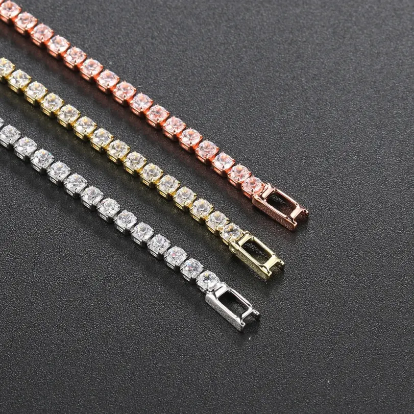 Pulsera de tenis Multicolor para mujer y hombre, brazalete de circonia cúbica de 2,5mm, cadena de tenis de diseño, joyería de boda, KC128 5