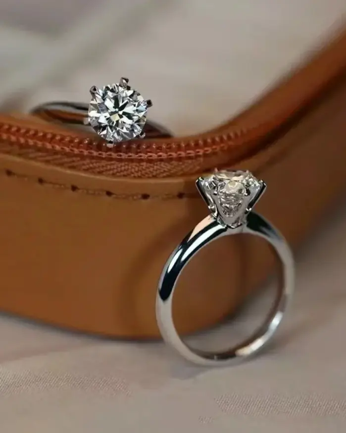Anillo solitario Plata de Ley 925 auténtica 1ct moissanita cz anillos de compromiso para boda para mujer joyería de fiesta llamativa nupcial 2