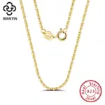 Rinntin-collar de cadenas de eslabones de Cable para mujer, de Plata de Ley 925 de oro de 18K, accesorios de cadena de cuello fino, joyería SC06 1 Rinntin-collar de cadenas de eslabones de Cable para mujer, de Plata de Ley 925 de oro de 18K, accesorios de cadena de cuello fino, joyería SC06 1