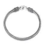 Pulsera de plata de ley 925, cadena lateral de cuerda vintage de alta calidad para mujeres y hombres, joyería de moda, regalos para fiesta de compromiso y boda 3