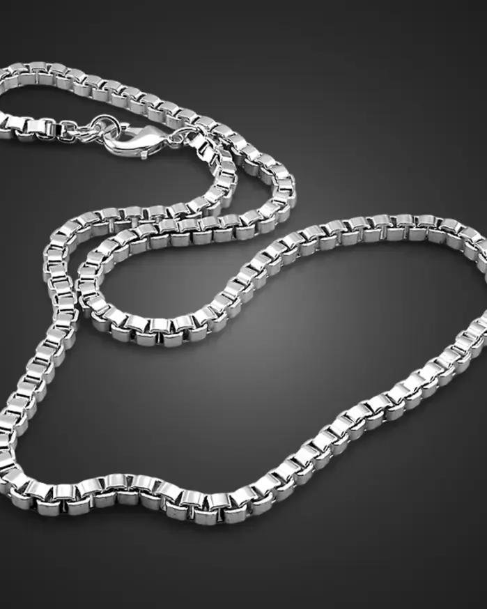 ⬛ Collar "Urban Box 3mm" – Plata .925 (Gargantilla Punk & Hip-Hop) 1