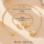 Conjunto de Collar de pulsera para mujeres y niñas, estilo Simple, personalidad, grandes gotas de agua, regalo de fiesta, joyería de moda OL DS058 6