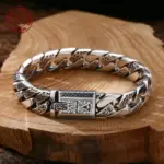 S925 plata esterlina atemporal vid guirnalda hebilla Retro Punk tanque pulsera joyería creatividad regalo precio de fábrica 1