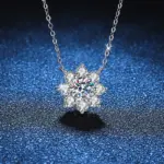collar de diamantes de moissanita de 1CT para mujer, colgante chapado en plata 925 con cadenas de oro blanco, joyería fina para fiesta nupcial, regalo 4