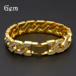 Pulsera de oro puro 24K 9999 de lujo, pulsera geométrica personalizada para hombre 2