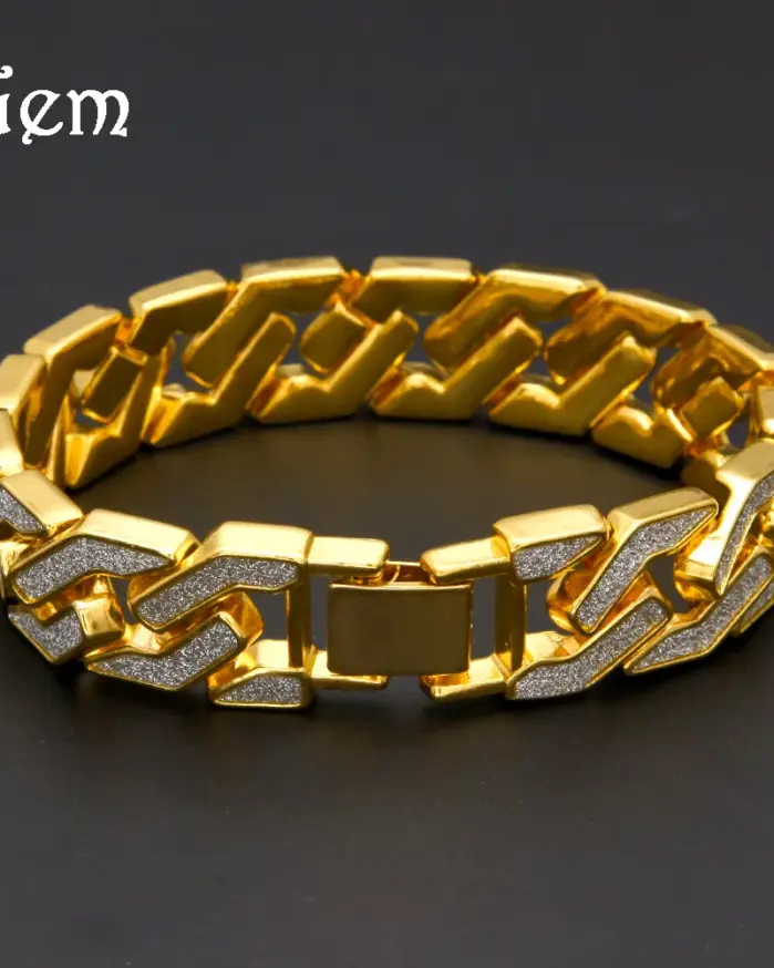 Pulsera de oro puro 24K 9999 de lujo, pulsera geométrica personalizada para hombre 2