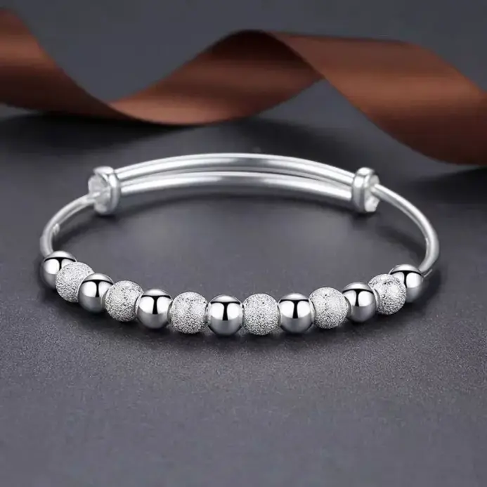 Dijes de joyería de Plata de Ley 925, pulseras de cuentas de lujo, brazaletes bonitos para mujer, joyería de moda para fiesta y boda ajustable 2