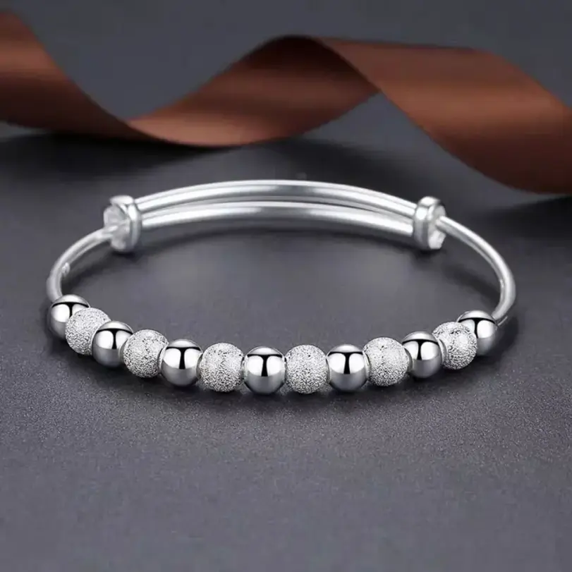 Dijes de joyería de Plata de Ley 925, pulseras de cuentas de lujo, brazaletes bonitos para mujer, joyería de moda para fiesta y boda ajustable 2