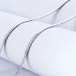 Nuevo collar de cadena de hoja fina de Plata de Ley 925 de 4MM para mujeres y hombres, joyería de lujo para fiesta y boda, regalos de vacaciones para mejores amigos 5