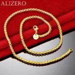 🌟 Collar "Solid Box 18K" – Cadena de Caja Redonda de 4mm Premium 1