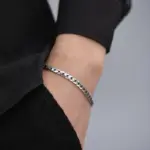 Pulsera cubana elegante y sencilla de plata de ley S925 para hombres y mujeres, cadena corta tejida a mano, regalos de joyería 3
