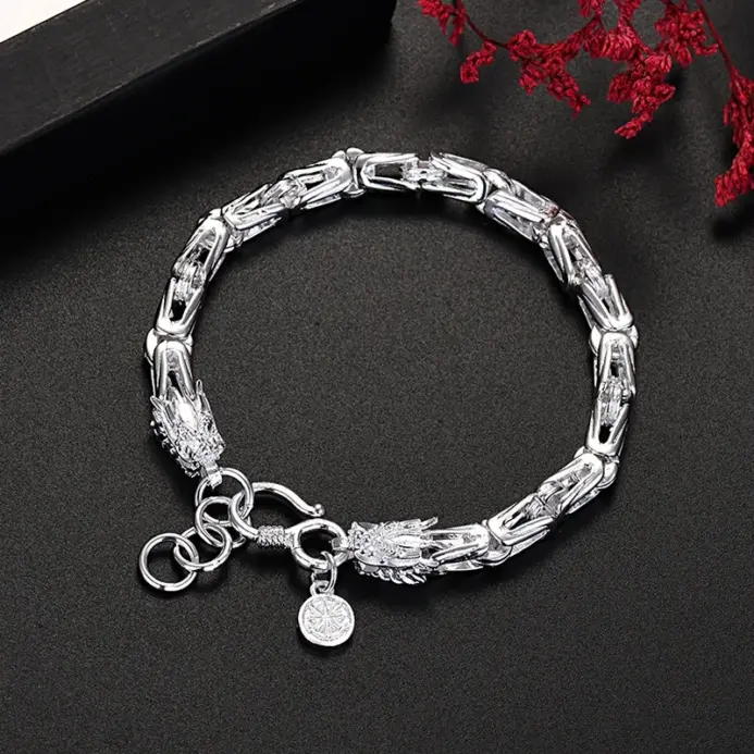 🐉 Pulsera "Dragon Soul S925" – Plata Sólida de Diseño Imperial 1
