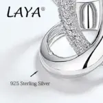 2025 Plata de Ley 925 moda de lujo Irregular de alta calidad anillo cruzado de circón regalo para hombres mujeres joyería de personalidad de fiesta 5