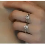 Anillo solitario Plata de Ley 925 auténtica 1ct moissanita cz anillos de compromiso para boda para mujer joyería de fiesta llamativa nupcial 6