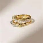 Un nicho de anillo de joyería de cobre de cuatro anillos de dos colores, hipoalergénico, estilo Ins, artefacto apilable, adecuado para joyería de mujeres jóvenes 5 Un nicho de anillo de joyería de cobre de cuatro anillos de dos colores, hipoalergénico, estilo Ins, artefacto apilable, adecuado para joyería de mujeres jóvenes 5