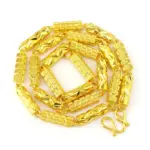 Collar de Oro Real de 24k de Lujo para Hombre, Collar Hexagonal de Bambú con Ajuste de Flor, Joyería Fina 6
