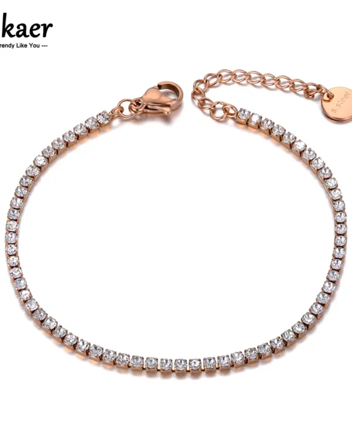 🌊 Pulsera "Brisa Bohemia" – Acero Inoxidable y Cristal CZ Brillante 1
