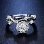 Anillos de circonita cúbica de color arcoíris de Plata de Ley 925 para mujer, accesorio de anillo de propuesta de compromiso encantador para boda 1