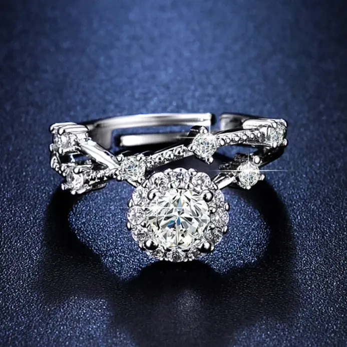 Anillos de circonita cúbica de color arcoíris de Plata de Ley 925 para mujer, accesorio de anillo de propuesta de compromiso encantador para boda 1