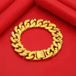 Pulsera de oro AU750 para hombre y mujer, pulsera de jefe de 18k, cadena dominante, alta calidad, envío gratis con certificado 1