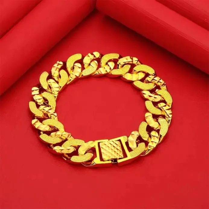 Pulsera de oro AU750 para hombre y mujer, pulsera de jefe de 18k, cadena dominante, alta calidad, envío gratis con certificado 1